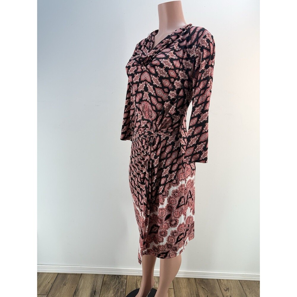 NWT Antonio Melani Wrap Midi Dress Size M 3/4 Sleeve Multicolor - Picture 6 of 15